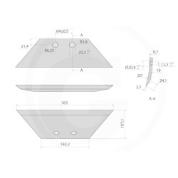 Lemiesz przedpłużka ZX lewy pasuje do Kuhn/Huard