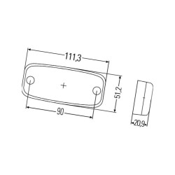 Lampa LED czerwona 2TM345600307 Hella 6416386942171