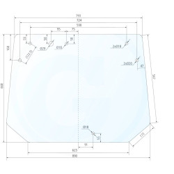 Szyba Fendt tylna zam. Kramp bezbarwna 