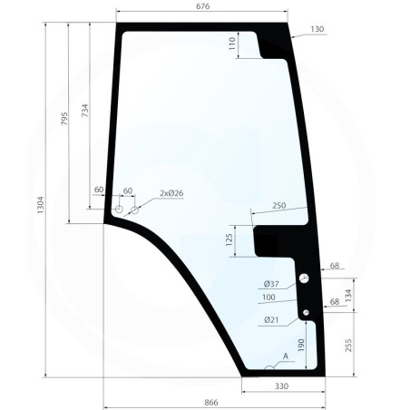 H816810030330 Szyba Fendt drzwi Kramp 3660980032551