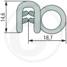 Nakładka krawędziwa boczna uszczelka 18,7x14,6 - 5m4059139279982