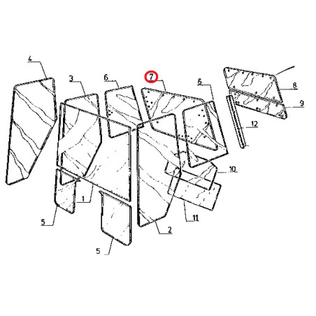 7700687193 Szyba Renault tylna górna Kramp 3660980018128