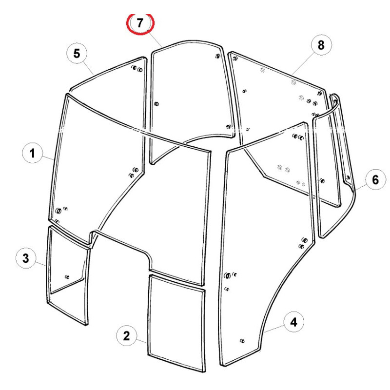 Szyba narożnikowa prawa