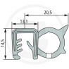 Nakładka krawędziwa boczna uszczelka 20,5x14,5 - 75m4059139279913