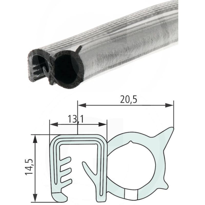 Nakładka krawędziwa boczna uszczelka 20,5x14,5 - 25m4059139279913