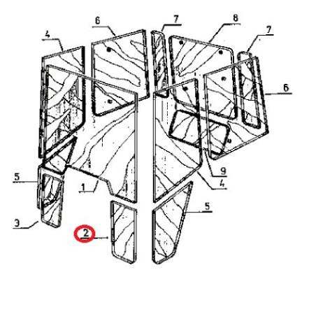 7700669197 Szyba Renault przednia dolna lewa Claas