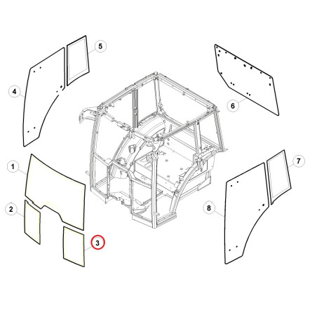 Szyba przednia dolna, lewa