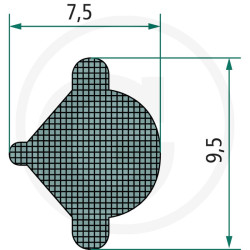 Klin uszczelki szyby 9,5x7,5 - 1m4059139280780