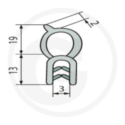 Nakładka krawędziwa górna uszczelka 19/32 -25m4059139280599