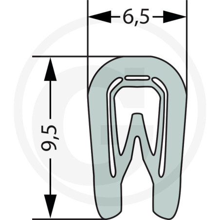 Nakładka krawędziwa 6,5x9,5, 5m4059139280001