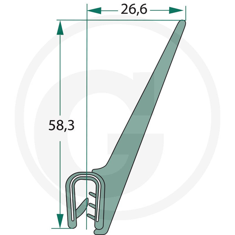 Nakładka krawędziwa 2,4mm z płetwą 26,6 -25m