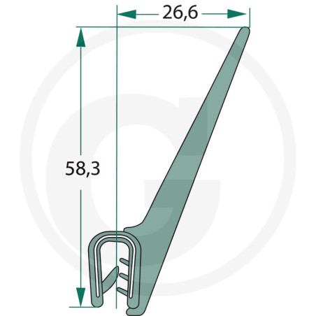 Nakładka krawędziwa 2,4mm z płetwą 26,6 -25m
