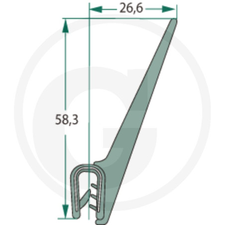 Nakładka krawędziwa 2,4mm z płetwą 26,6 -5m4059139280285