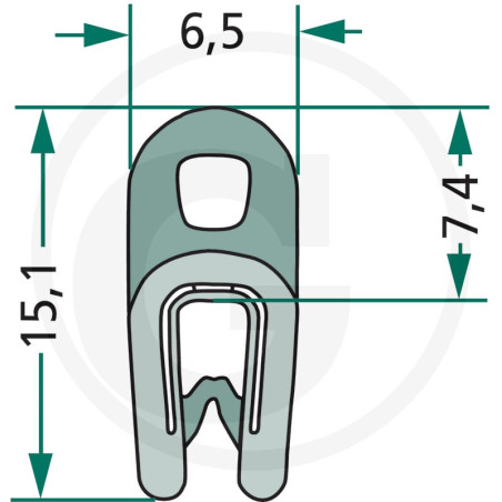 Nakładka krawędziwa górna uszczelka 6,5x74/15,1 -5m4059139280131