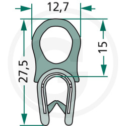 Nakładka krawędziwa górna uszczelka 12,7x15/27,5 -5m4059139280094