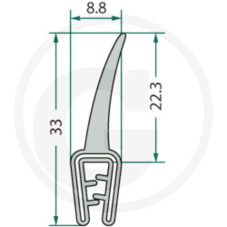 Nakładka krawędziwa 1-2,5 z płetwą 22,3 -1m4059139279814