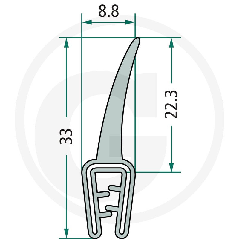 Nakładka krawędziwa 1-2,5 z płetwą 22,3 -1m4059139279814
