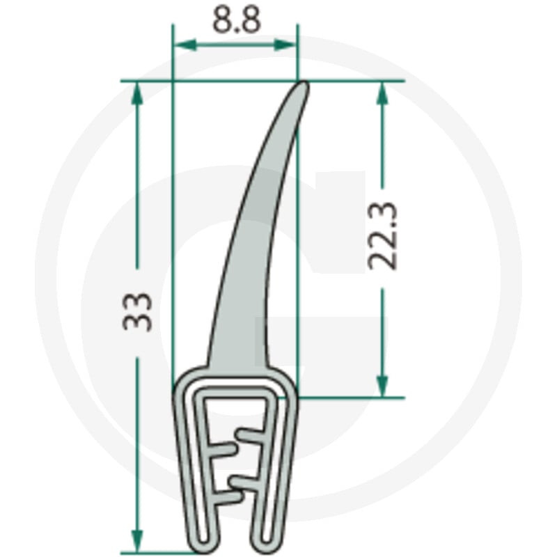 Nakładka krawędziwa 1-2,5 z płetwą 22,3 -5m4059139280049