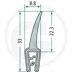 Nakładka krawędziwa 1-2,5 z płetwą 22,3 -50m