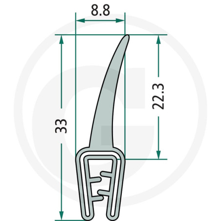 Nakładka krawędziwa 1-2,5 z płetwą 22,3 -50m