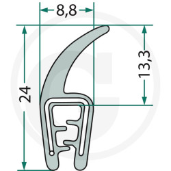 Nakładka krawędziwa 1-2.5mm z płetwą 13,3 -1m4059139279791