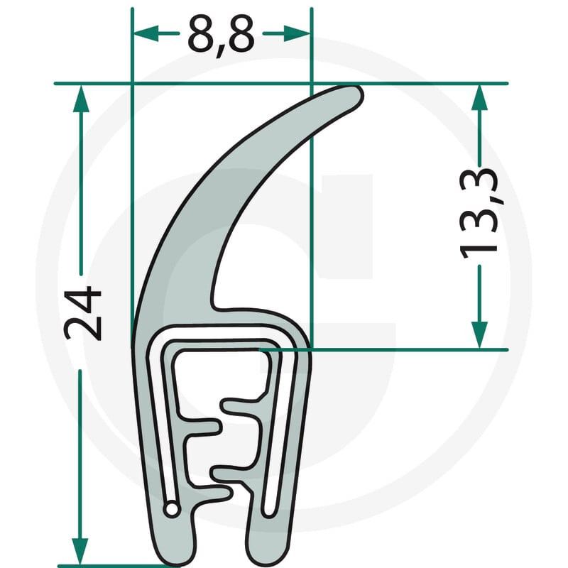 Nakładka krawędziwa 1-2.5mm z płetwą 13,3 -1m4059139279791