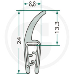 Nakładka krawędziwa 1-2.5mm z płetwą 13,3 -25m4059139280605