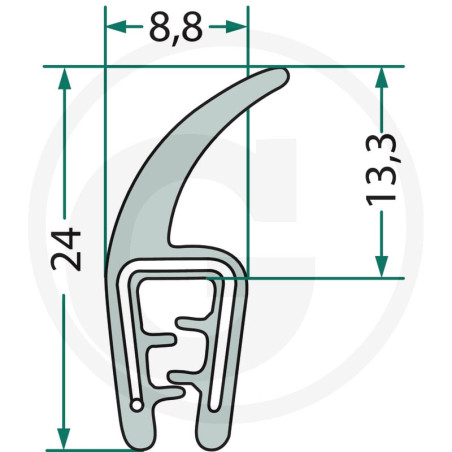 Nakładka krawędziwa 1-2.5mm z płetwą 13,3 -25m4059139280605