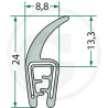 Nakładka krawędziwa 1-2.5mm z płetwą 13,3 -25m4059139280605