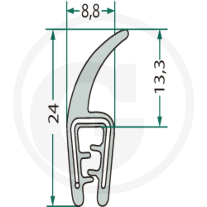 Nakładka krawędziwa 1-2.5mm z płetwą 13,3 -5m4059139280209