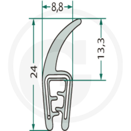 Nakładka krawędziwa 1-2.5mm z płetwą 13,3 -5m4059139280209