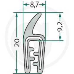 Nakładka krawędziwa 1-2mm z płetwą 9,2 -25m