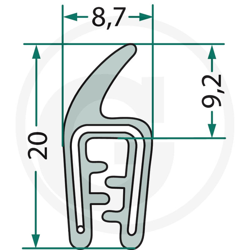 Nakładka krawędziwa 1-2mm z płetwą 9,2 -25m