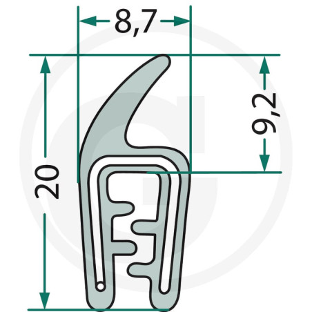 Nakładka krawędziwa 1-2mm z płetwą 9,2 -25m