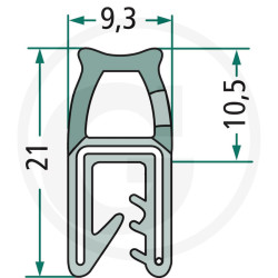 Nakładka krawędziwa górna uszczelka 9,3/10,5x21 - 1m4059139279869