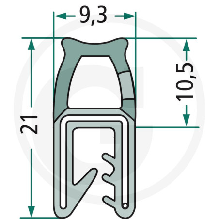 Nakładka krawędziwa górna uszczelka 9,3/10,5x21 - 1m4059139279869