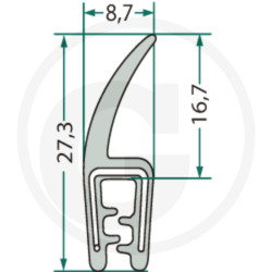 Nakładka krawędziwa 1-3mm z płetwą 16,7 - 1m4059139279807