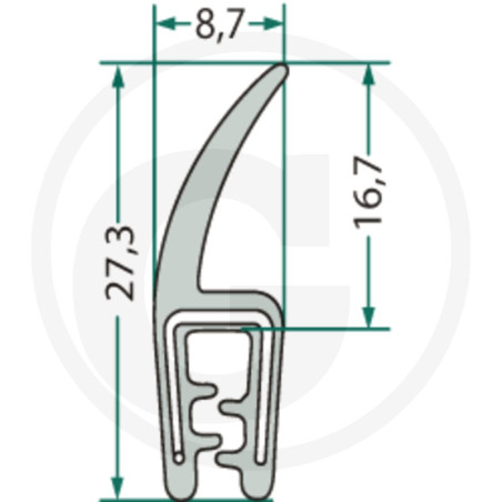 Nakładka krawędziwa 1-3mm z płetwą 16,7 - 1m4059139279807