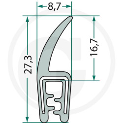 Nakładka krawędziwa 1-3mm z płetwą 16,7 - 5m4059139280216