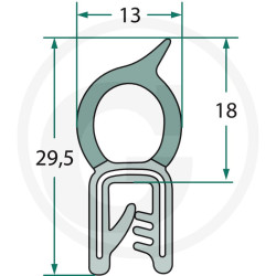 Nakładka krawędziwa górna uszczelka 13x18/29,5 -1m4059139279838