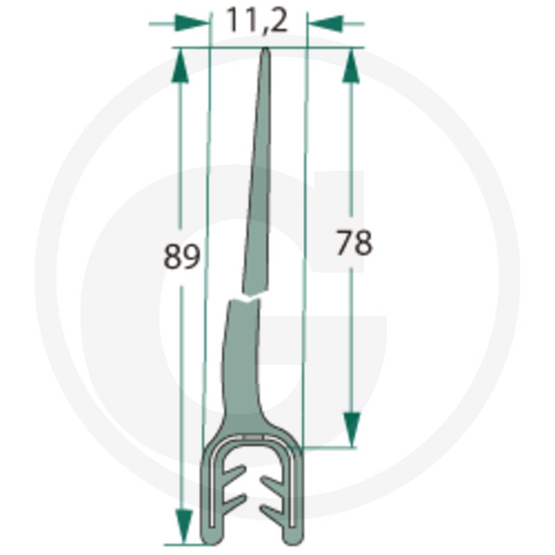 Nakładka krawędziwa 2-4mm z płetwą 78m- 1m4059139279883
