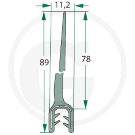 Nakładka krawędziwa 2-4mm z płetwą 78m- 1m4059139279883