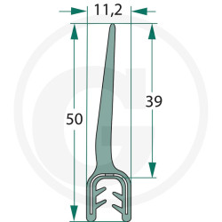 Nakładka krawędziwa 2-4mm z płetwą 39m- 1m4059139279876