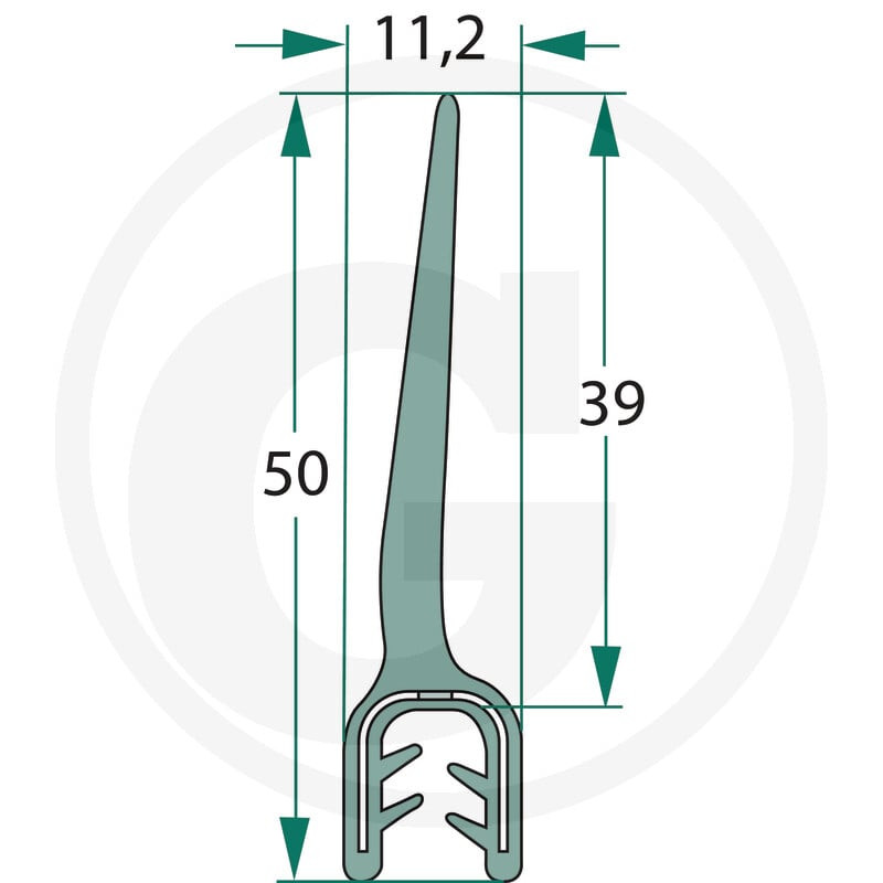 Nakładka krawędziwa 2-4mm z płetwą 39m- 1m4059139279876