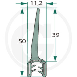 Nakładka krawędziwa 2-4mm z płetwą 39m- 5m4059139280261