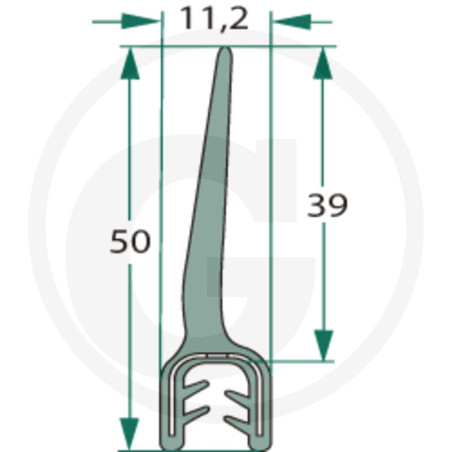 Nakładka krawędziwa 2-4mm z płetwą 39m- 5m4059139280261