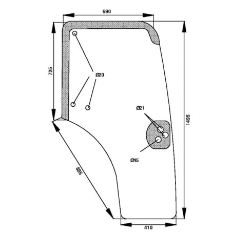 Case 44910452 Szyba drzwi prawa2200-44910452G
