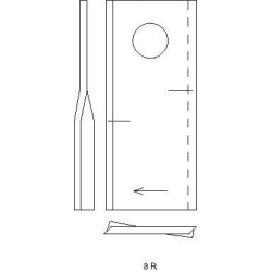 Nożyk kosiarki rotacyjnej prawy 83x49x5 mm otwór Ø 18.50 mm okrągły pasuje do Lely