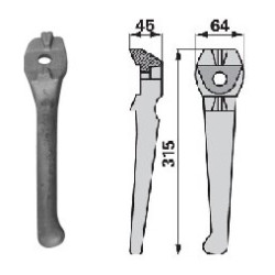 Ząb brony aktywnej, lewy 320 mm, 1.1699.0127.0