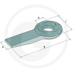 Ucho zaczepu fi52 1/14t 65x L225